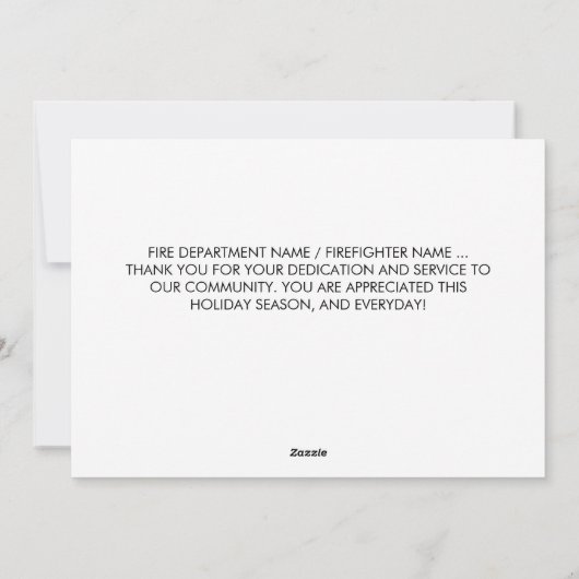 消防士クリスマス薄い赤線ありがとう シーズンカード (裏面)