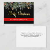 消防士クリスマス薄い赤線ありがとう 名刺 (正面/裏面)