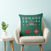 消防士クリスマス醜いクリスマスセーター クッション (椅子)