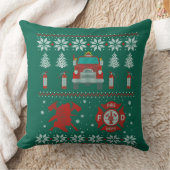 消防士クリスマス醜いクリスマスセーター クッション (ブランケット)