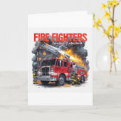 消防士グリーティングカード カード (黄色い花)