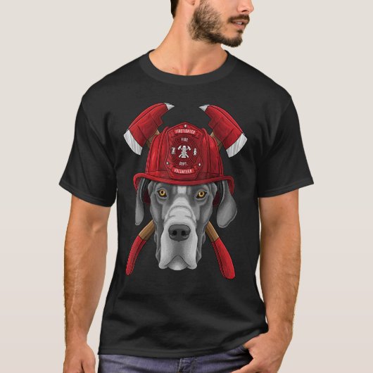 消防士グレートDane消防士ボーイズ子供たち消防隊 Tシャツ (正面)