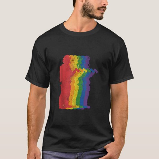 消防士ゲイプライドLGBTQサポーター雨 Tシャツ (正面)