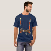 消防士コスチューム面白いハロウィーン少年たち消防士 Tシャツ (正面フル)