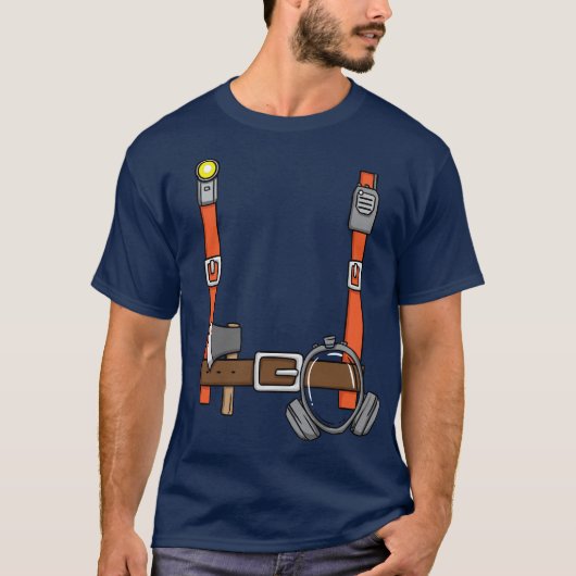 消防士コスチューム面白いハロウィーン少年たち消防士 Tシャツ (正面)