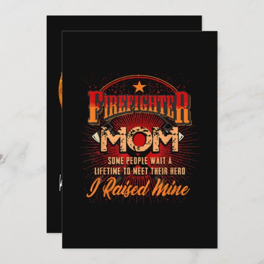 消防士サポート - 消防士を誇りに思うお母さん シーズンカード (正面/裏面)