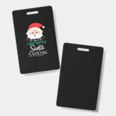 消防士サンタがクリスマスを見ている バッジ (正面&裏面)