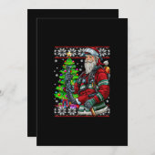 消防士サンタクロースの消防士が醜い衣装を着る シーズンカード (正面/裏面)