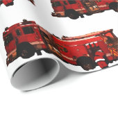 消防士サンタ・クリスマス ラッピングペーパー (ロールコーナー)