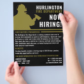 消防士シルエット、消防士募集 チラシ (手)