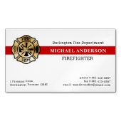 消防士シンプルカスタム消防署のロゴ マグネット名刺 (正面)