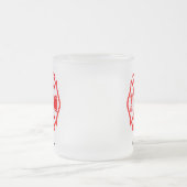 消防士シンボルファイアマンロゴ名前をカスタムする フロストグラスマグカップ (中央)