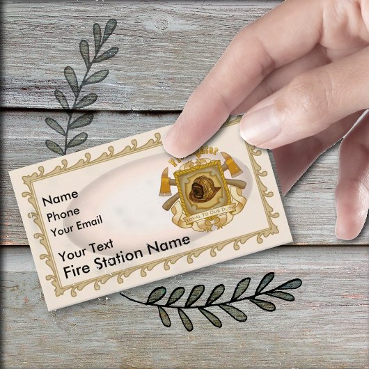 消防士シールド名前をカスタムする名刺 名刺