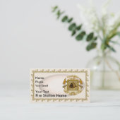 消防士シールド名前をカスタムする名刺 名刺 (スタンド正面)