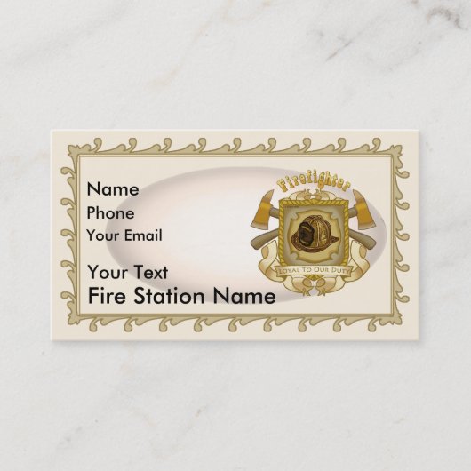 消防士シールド名前をカスタムする名刺 名刺 (正面)