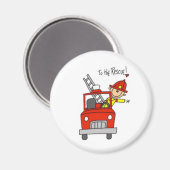 消防士スティックの人物 マグネット (正面/裏面)