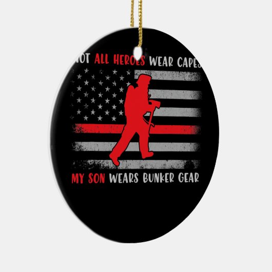 消防士ソンティ誇りを持ったー消防士パパママ セラミックオーナメント (右)