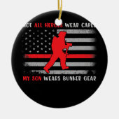 消防士ソンティ誇りを持ったー消防士パパママ セラミックオーナメント (正面)