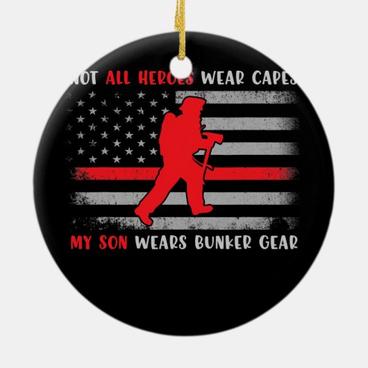 消防士ソンティ誇りを持ったー消防士パパママ セラミックオーナメント (裏面)