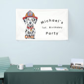 消防士ダルマチアンワイルドワン1歳のパーティー 横断幕 (トレードショー)