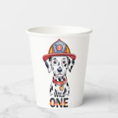 消防士ダルマチアンワイルドワン1歳のパーティー 紙コップ (裏面)