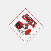 消防士ダルマティアンドッグ消火栓誕生日 スタンダードカクテルナプキン (角)