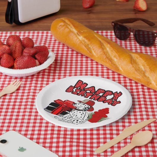 消防士ダルマティアンドッグ消火栓誕生日 ペーパープレート (ピクニック)