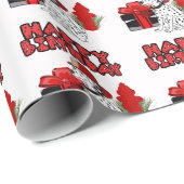 消防士ダルマティアンドッグ消火栓誕生日 ラッピングペーパー (ロールコーナー)