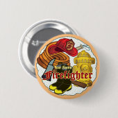 消防士ツールのピンボタン 缶バッジ (正面&裏面)