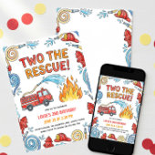 消防士トゥー ザ レスキュー 2歳の誕生日 招待状