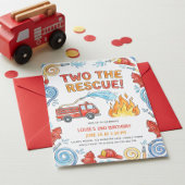 消防士トゥー ザ レスキュー 2歳の誕生日 招待状