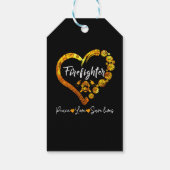 消防士トラッククリスマスツリーの男性女性 ギフトタグ (裏面)