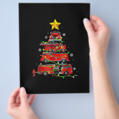 消防士トラッククリスマスツリーの男性女性 チラシ (手)