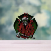 消防士ハロウィーンの衣装 アクリルサイン (ニュートラル)