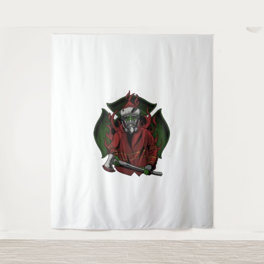 消防士ハロウィーンの衣装 タペストリー (正面)