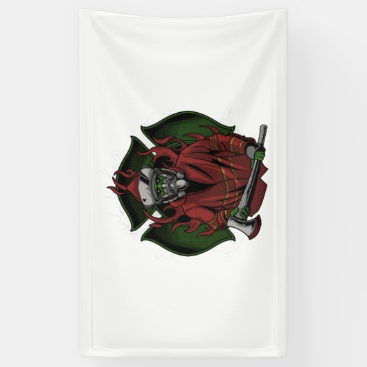 消防士ハロウィーンの衣装 横断幕 (縦)