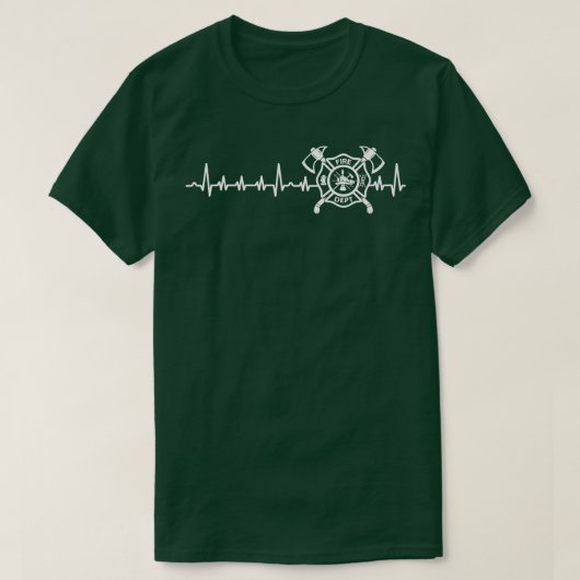 消防士ハートパルス消防士Tシャツ Tシャツ (デザイン正面)
