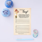 消防士バッグの赤ちゃんシャワーゲーム チラシ (シングル)