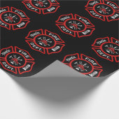 消防士バッジのパターン ラッピングペーパー (角)