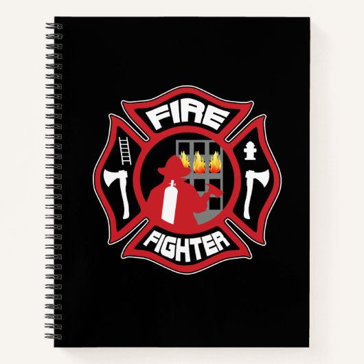 消防士バッジモダン ノートブック (正面)