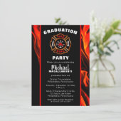 消防士バッジ消防士卒業パーティー 招待状 (スタンド正面)