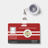 消防士バッジ バッジ (Front with Retractable)