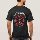 消防士バッジ(名前入り) Tシャツ (裏面)