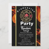 消防士バッジ 消防士卒業 招待状 (正面)