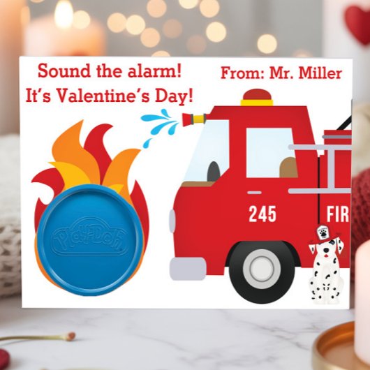 消防士バレンタインデー遊のギフトカード エンクロージャーカード