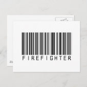 消防士バーコード ポストカード (正面/裏面)