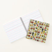 消防士パターン、消防車、救助ギア、火炎 ノートブック (内部)