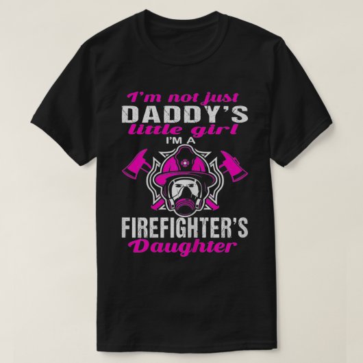 消防士パパの自慢の娘Tシャツ おもしろ消防ママ Tシャツ (デザイン正面)