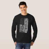消防士パパアメリカ国旗ファイアマンパパ父 Tシャツ (正面フル)