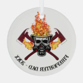 消防士パパカスタムギフトパーソナライズされたファイアマン ガラスオーナメント (裏面)